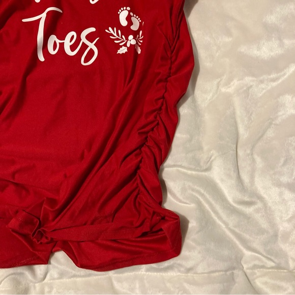 CHRISTMAS MATERNITY TOP "MISTLE TOE" RED  SIZE SMALL NWT - Picture 3 of 6